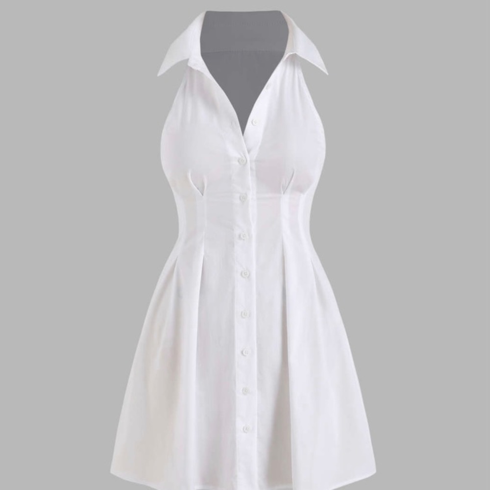Cider white button up dress